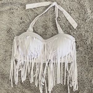 Fringe Bikini Top with Underwire